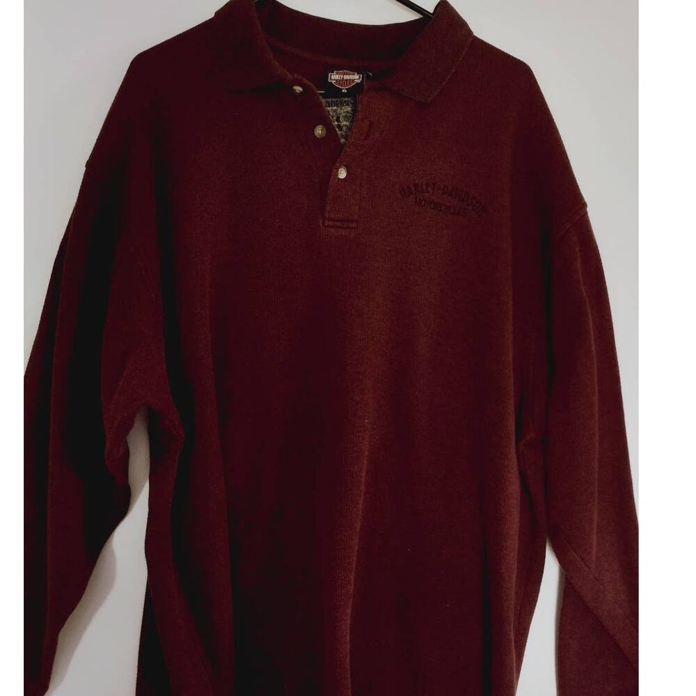 Harley Davidson Sweater Mens XL Black Hills Rapid City Burgundy Long Sleeve Logo